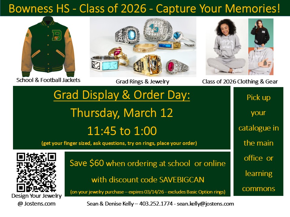 Bowness HS Class of 2026 Grad Event Info